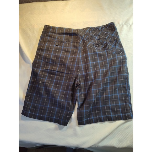 Quicksilver Board Shorts Men's 38 Blue Black Plaid Window Y2k 1180 - Picture 8 of 9
